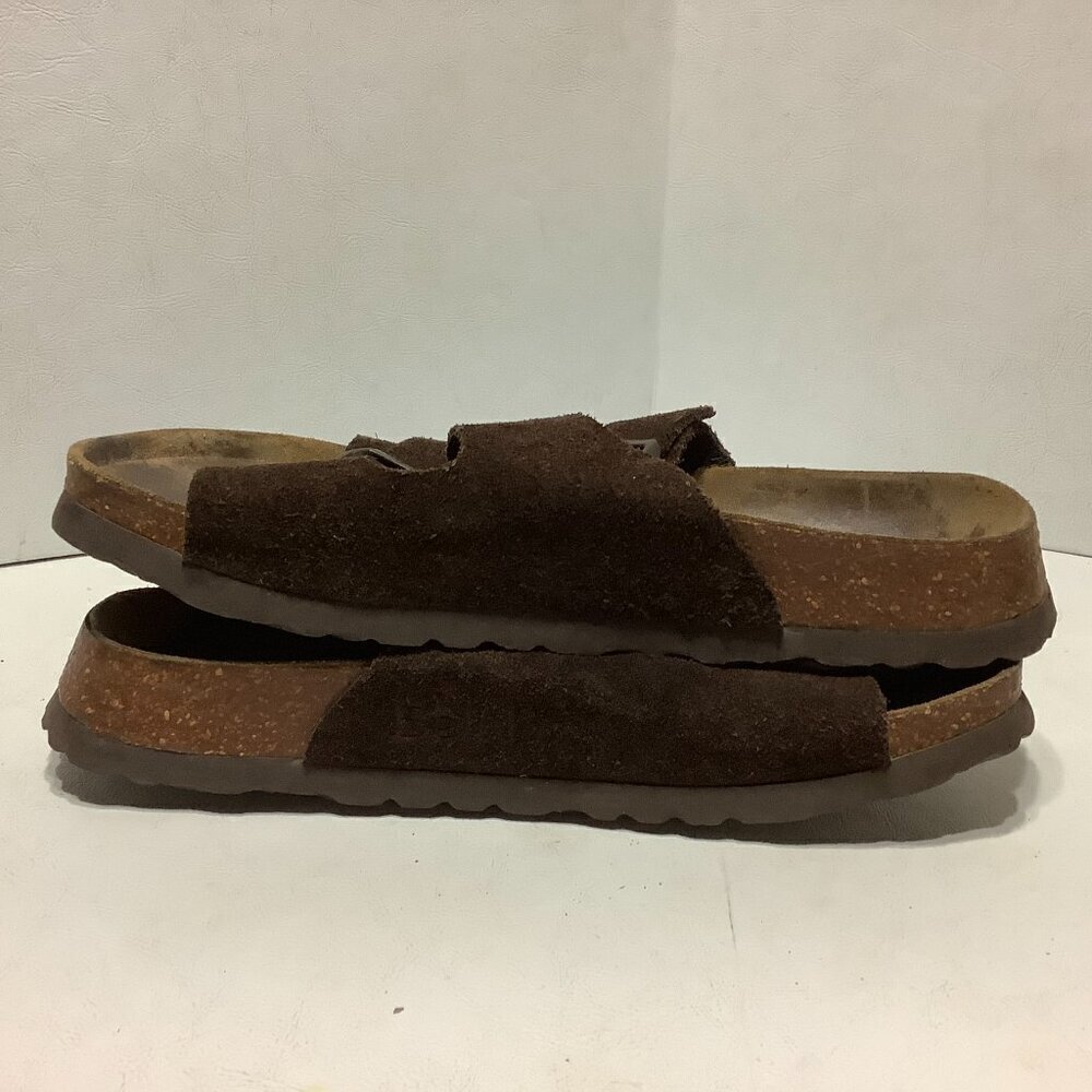 Betula Birkenstock Brown Suede Leather Arizona Sandals Size 245 Narrow Width - Picture 10 of 13